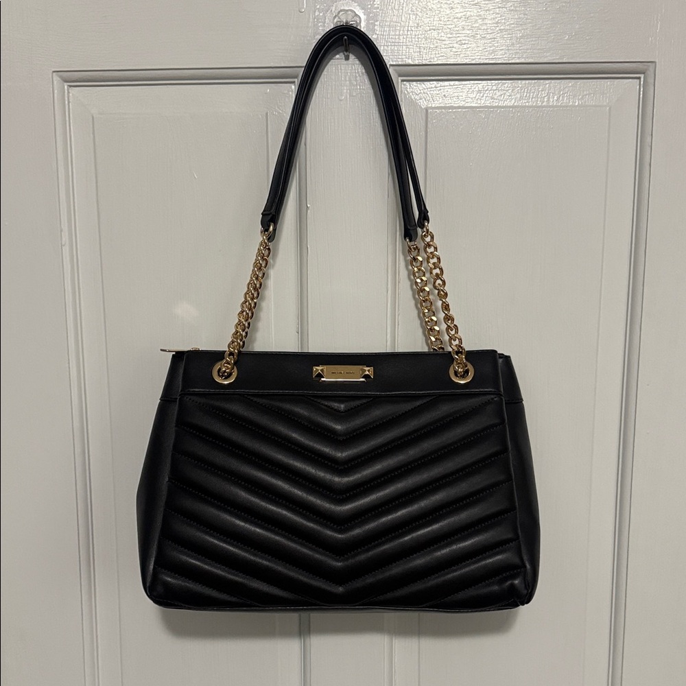 MICHAEL Michael Kors Black Chevron Shoulder Bag